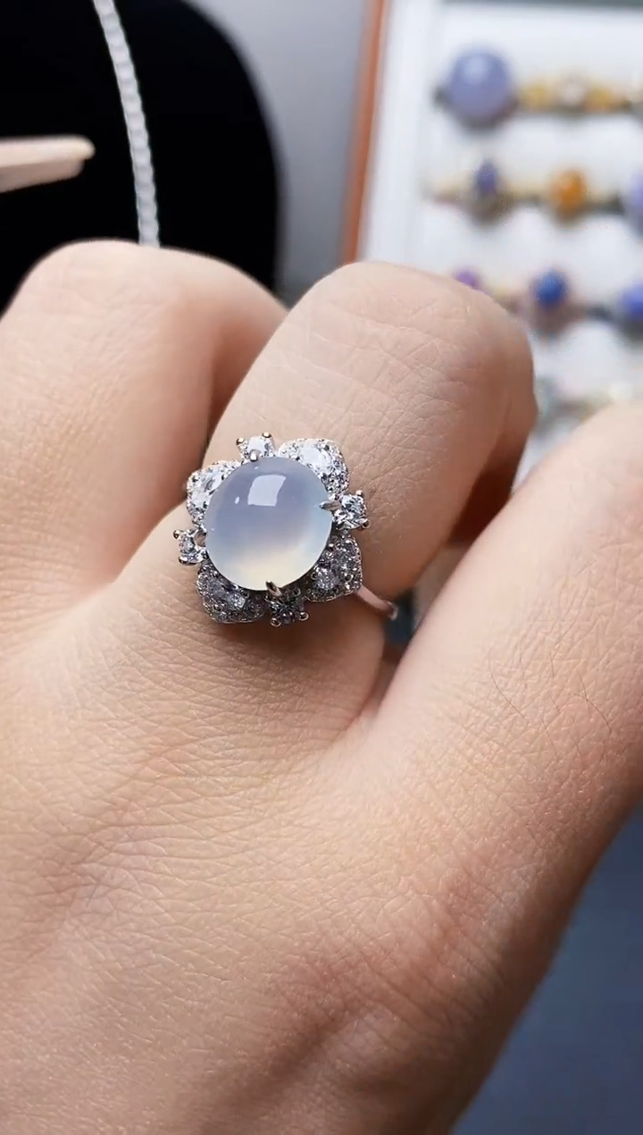 银S925镶嵌戒指翡翠1080