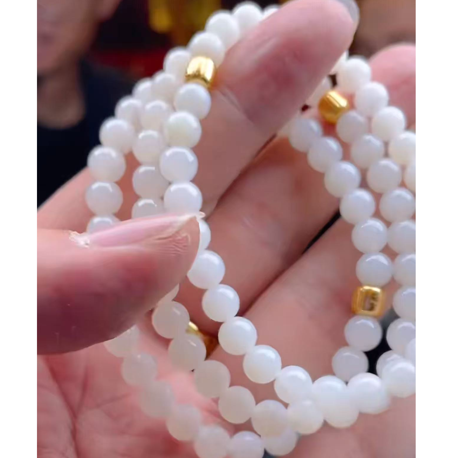  【玉经纶】182386/HQ119-和田玉手串-多样性发其一