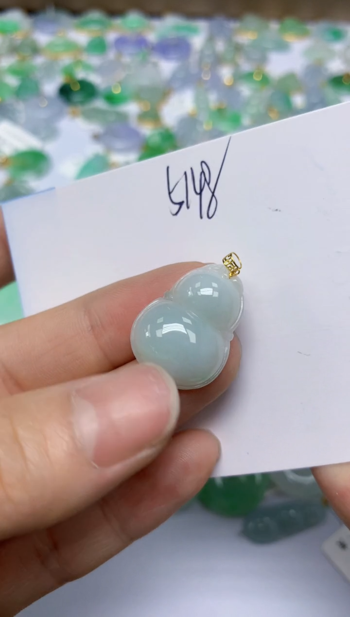 【闪购商品】翡翠挂件18K金镶嵌 天然翡翠A货