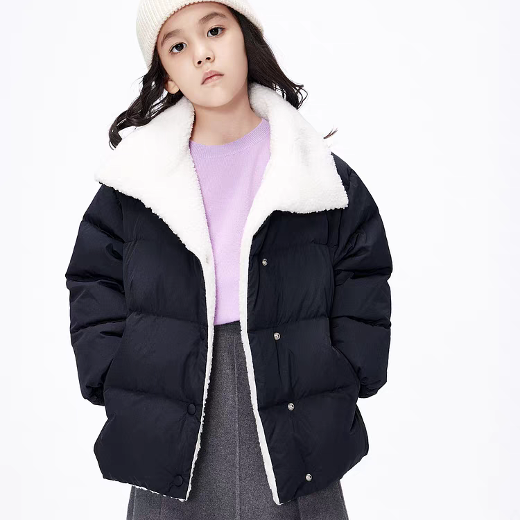 黑色厚款棉服男女通勤