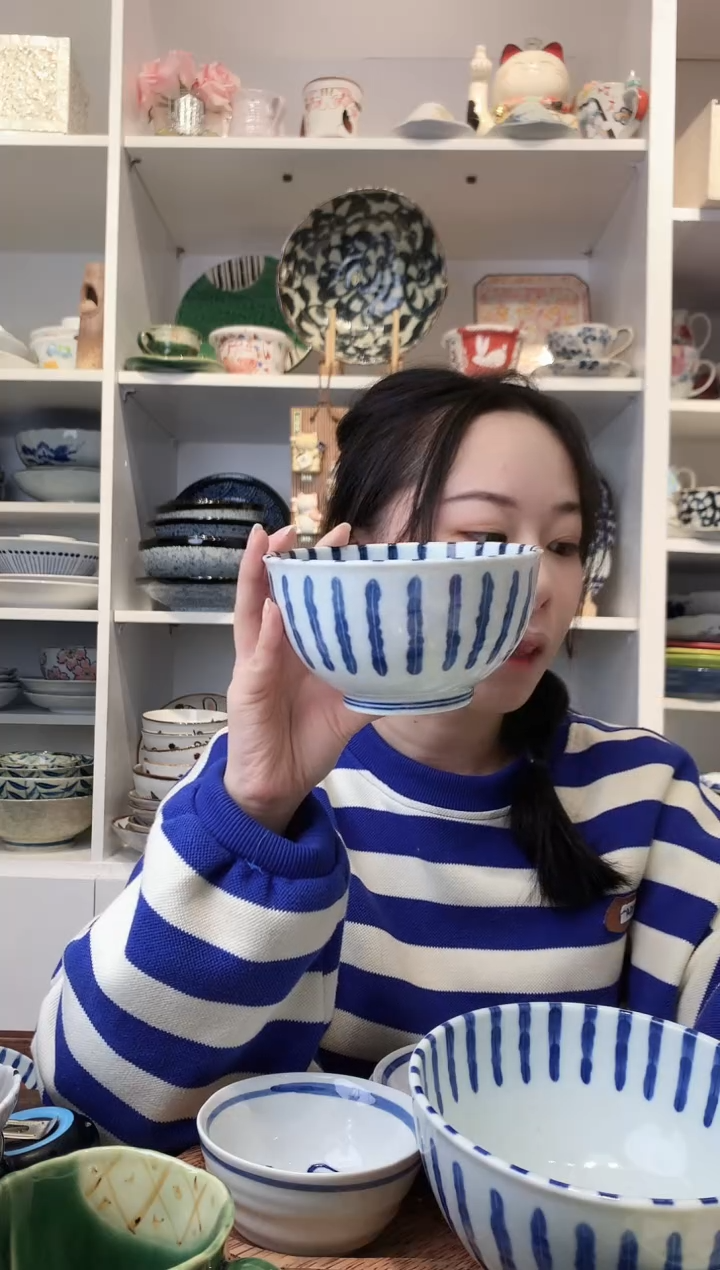 陶瓷浓十草13cm米饭碗