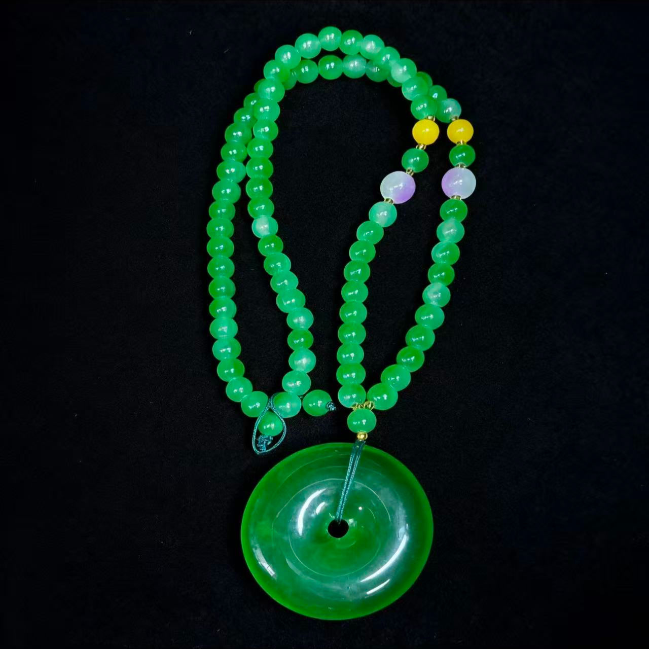 【华新】高端典雅翠色布艺平安扣吊坠【SOD12】