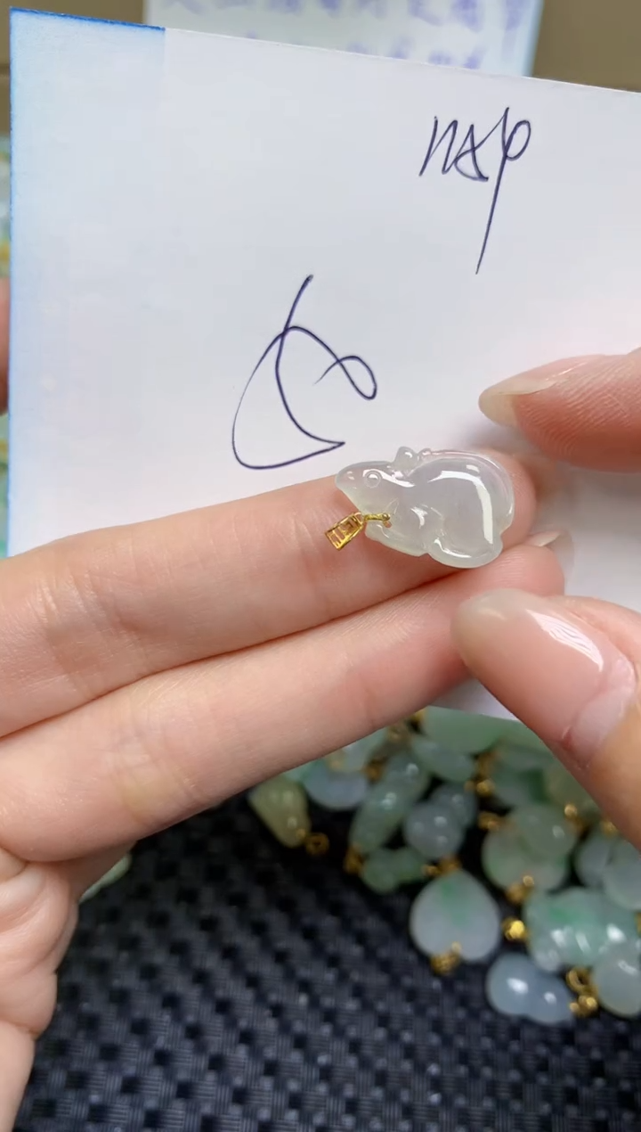 【闪购商品】翡翠颈饰18K金镶嵌天然缅甸A货翡翠