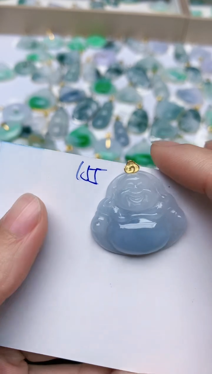 【闪购商品】翡翠颈饰18K金镶嵌天然翡翠A货    