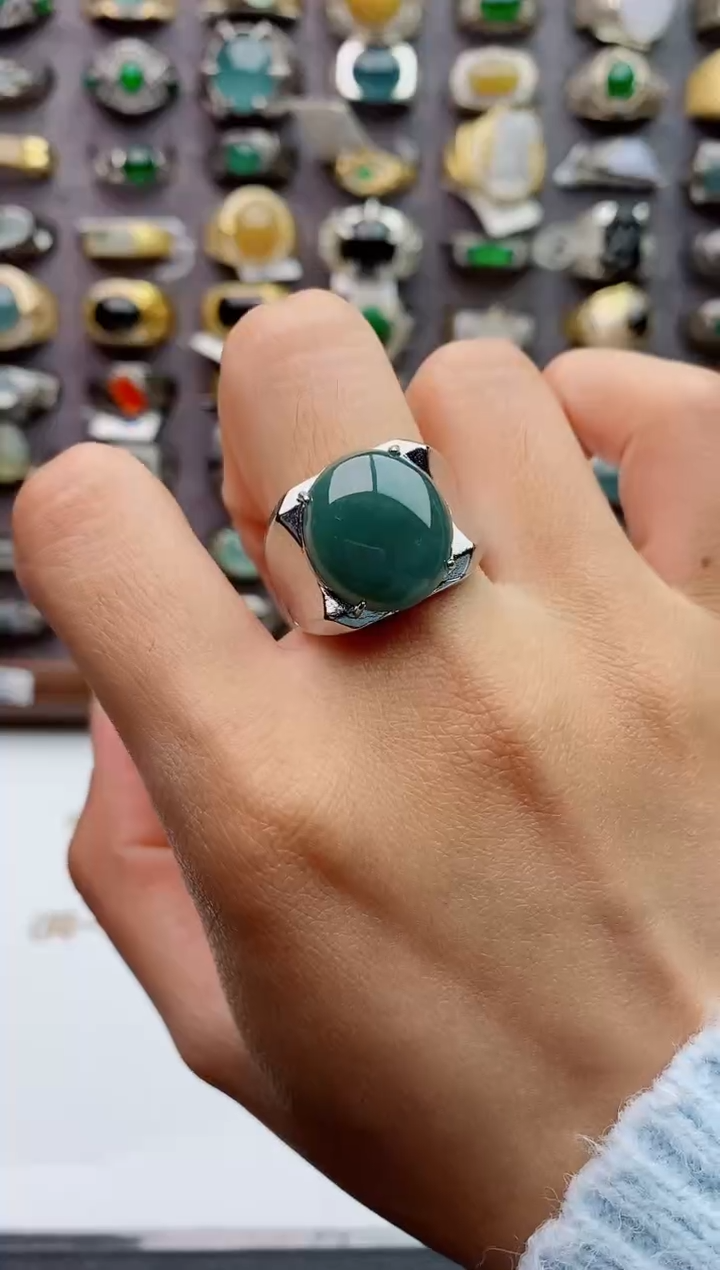 未镶嵌戒指翡翠天然翡翠男戒