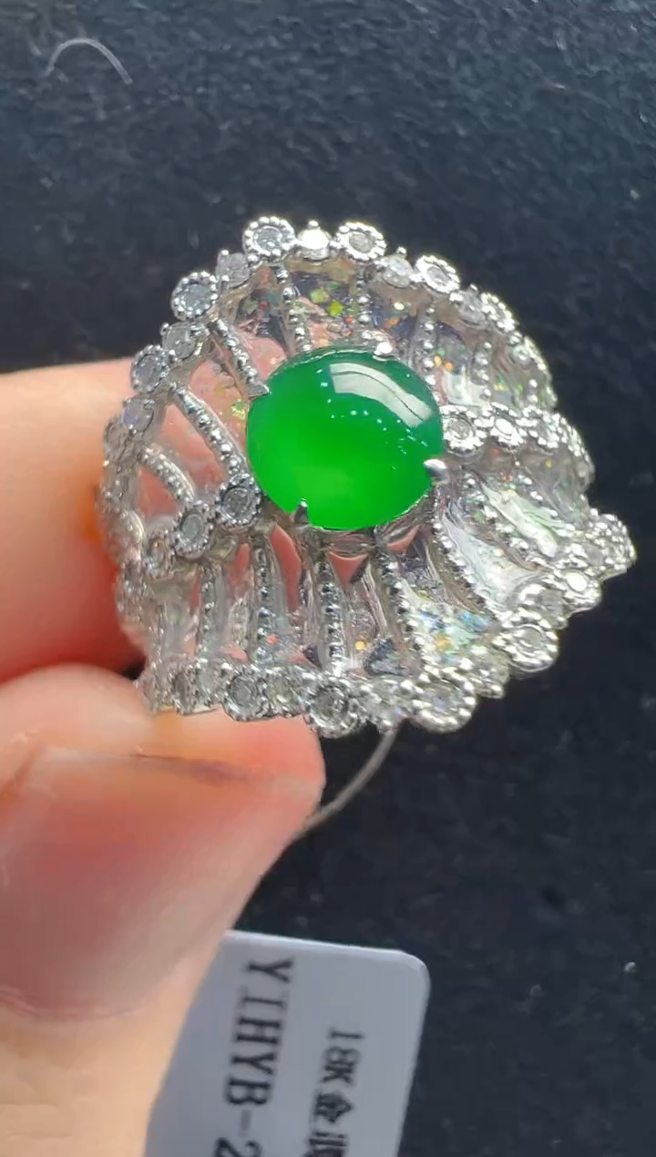 【闪购商品】翡翠戒指18K金镶嵌多样性发货拍一发一