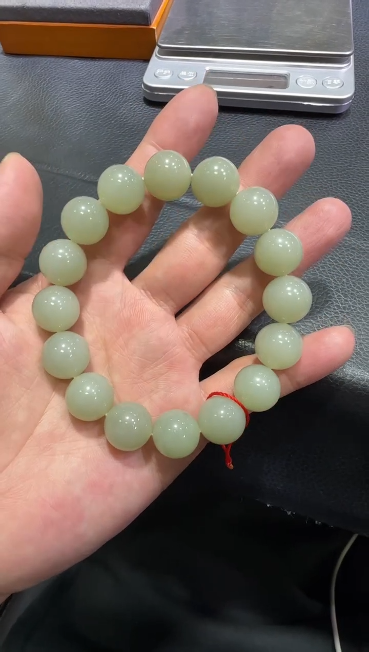 未镶嵌手串和田玉近矿高清白手串 （产地直发）