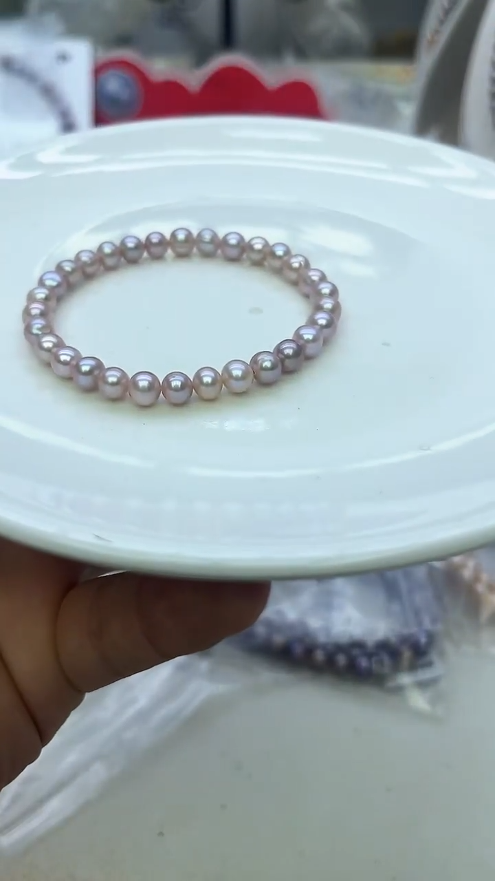 未镶嵌手链淡水珍珠紫色系手链