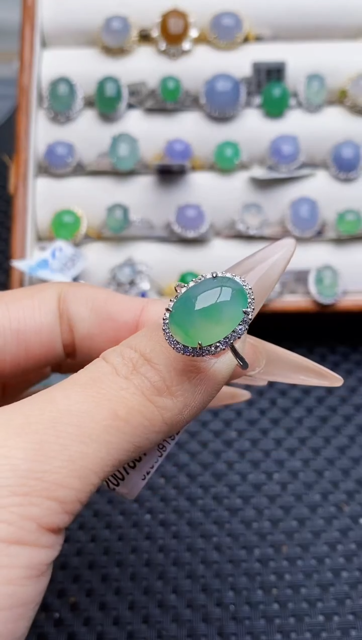 银S925镶嵌戒指翡翠1358