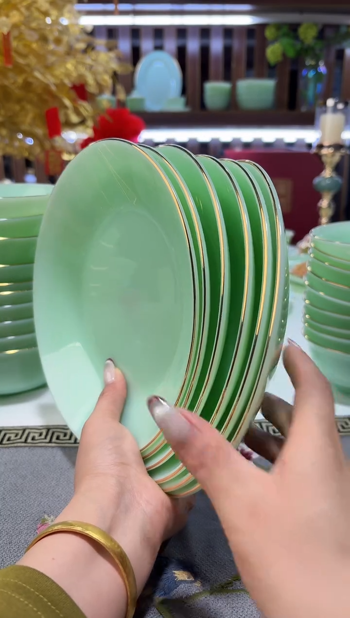 玉瓷8英寸深盘6个