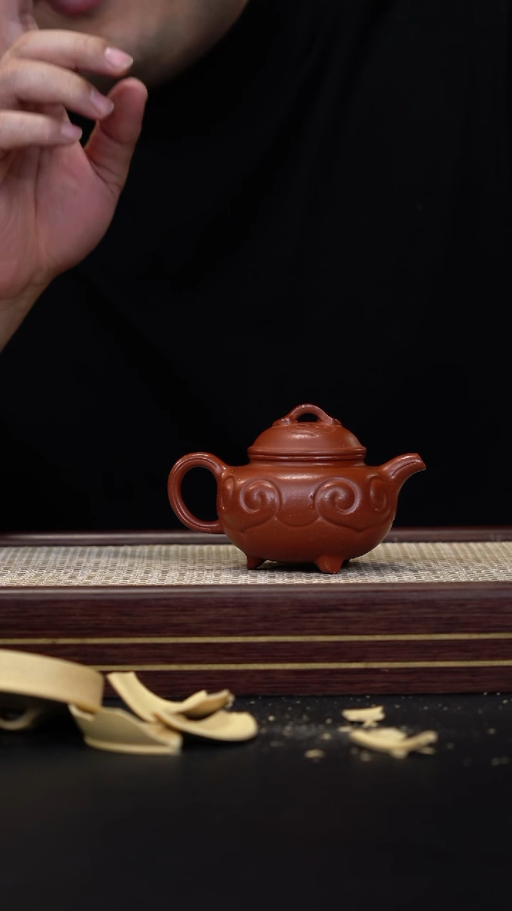 茶壶紫砂朱泥 三足如意