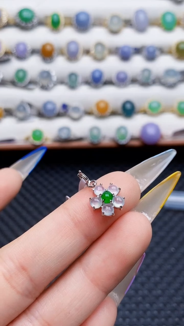 银S925镶嵌戒指翡翠4227