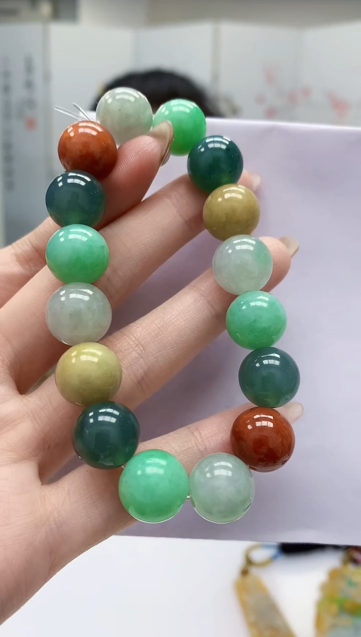 【闪购商品】定制翡翠未镶嵌4902jw-毛货手串166