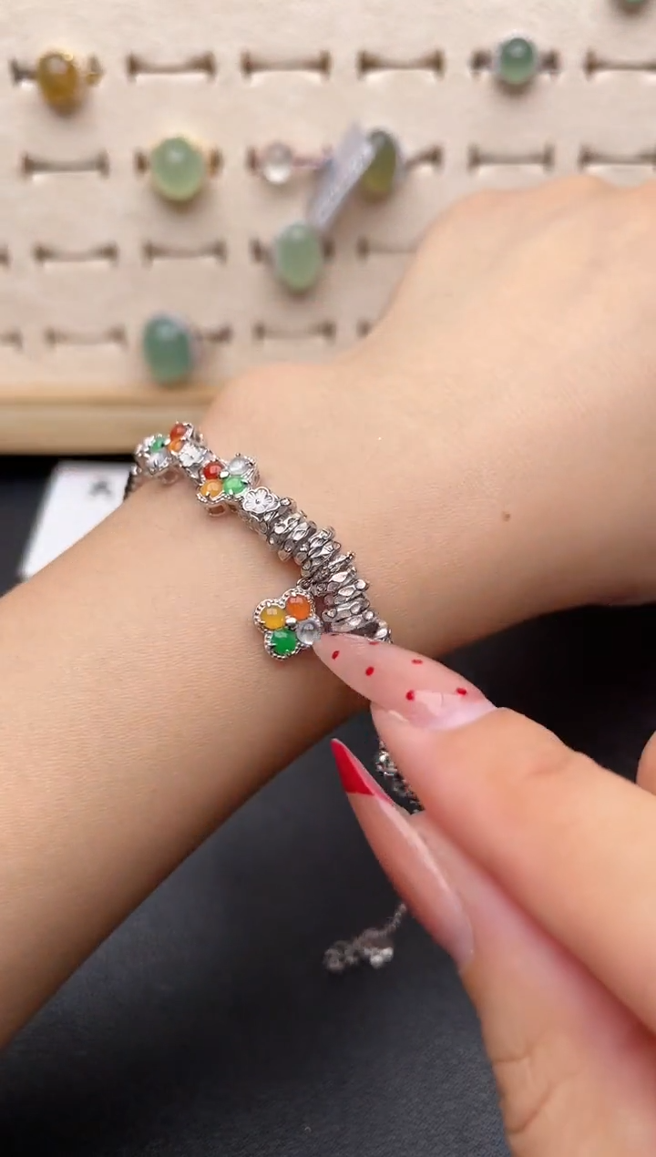 【闪购商品】翡翠戒指银S925镶嵌一物一证一礼盒