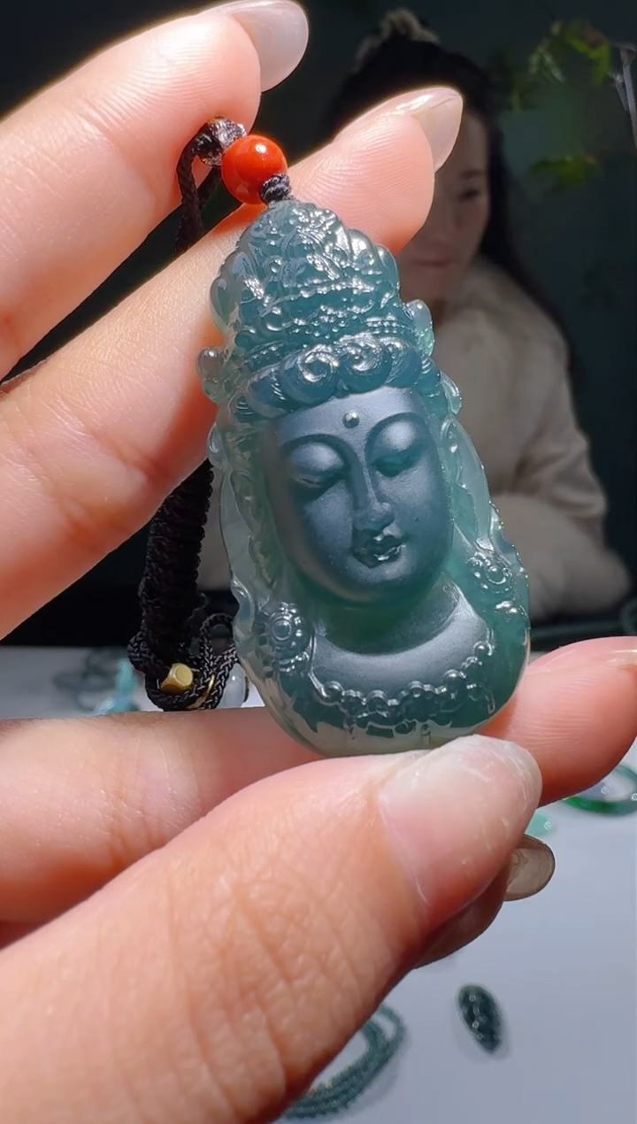 【闪购商品】翡翠颈饰未镶嵌天然A货翡翠观音头