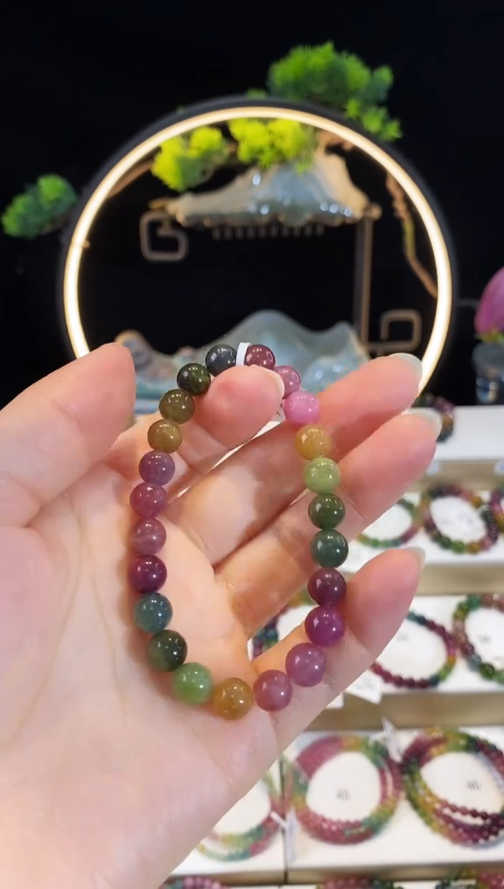 手串未镶嵌碧玺YSG61013素圈颜色微差