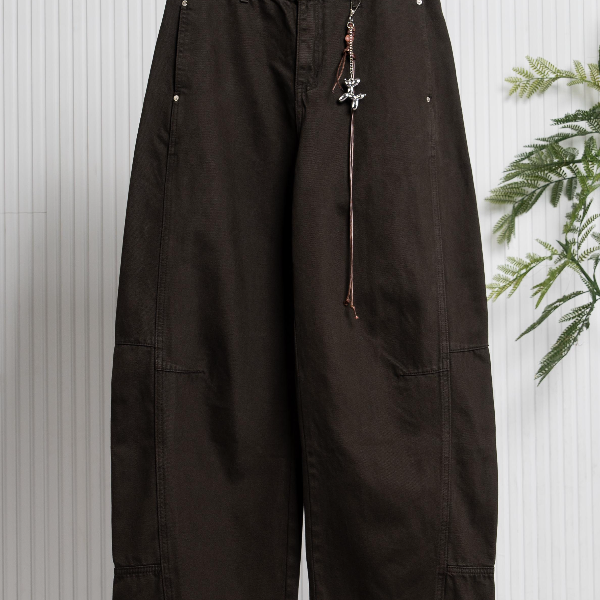 【阿娇私服】女士牛仔做旧风温柔显瘦气质休闲弯刀阔腿牛仔裤