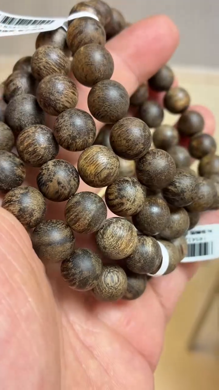 沉香手串 伊利安沉香圆珠单圈1.1多样性发其一