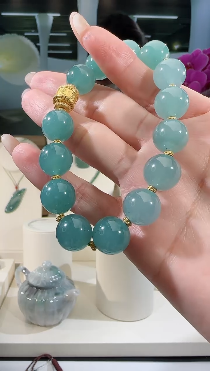 【闪购商品】翡翠手串银S925镶嵌手串多样性发一