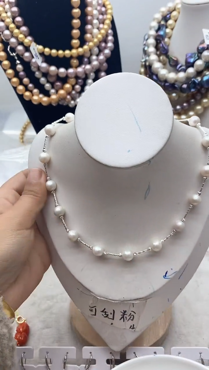【闪购商品】淡水珍珠颈饰钛钢45