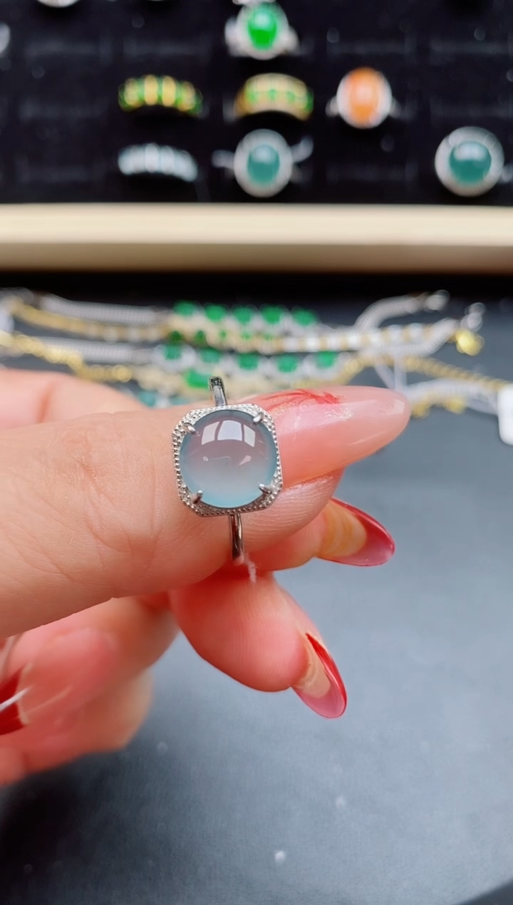 【闪购商品】翡翠戒指银S925镶嵌321321