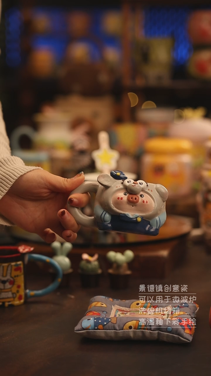 陶瓷景德镇可爱陶瓷釉下彩绘设计师款