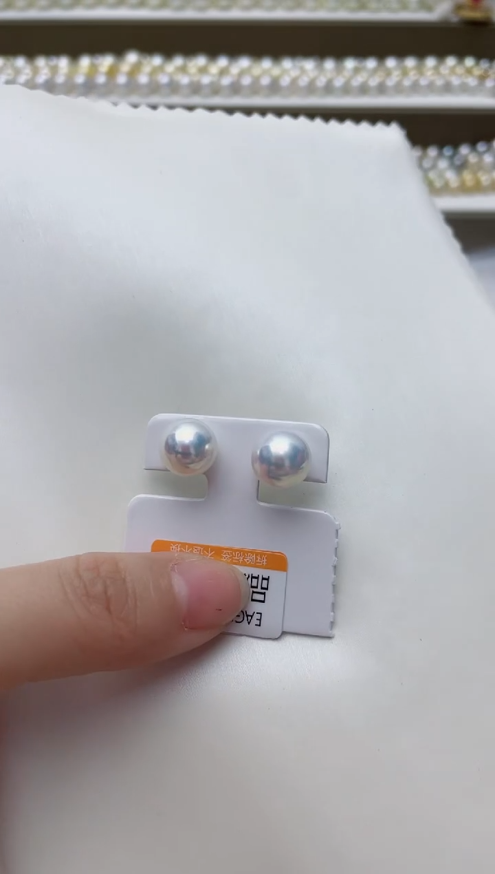 【闪购商品】淡水珍珠耳饰18K金镶嵌A122