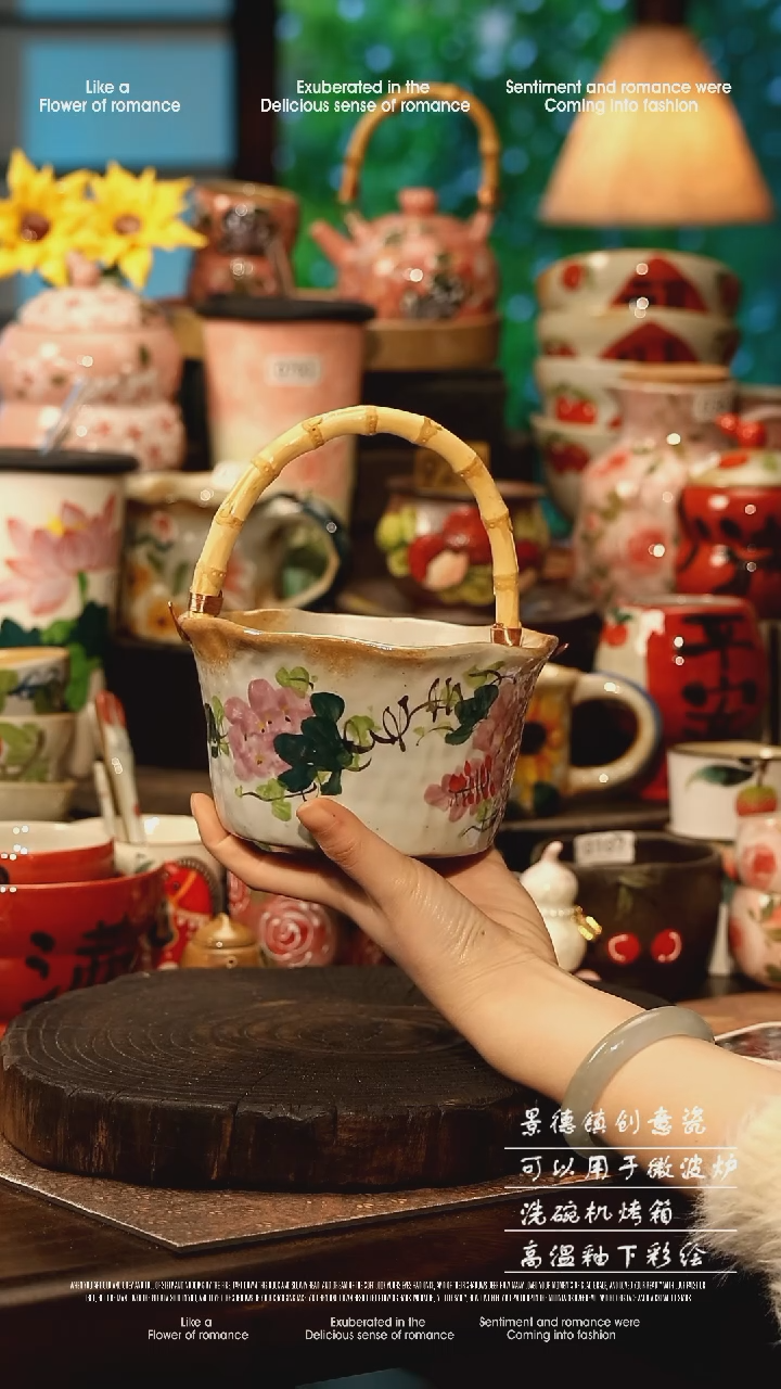 陶瓷景德镇高温釉下彩手工手绘款式