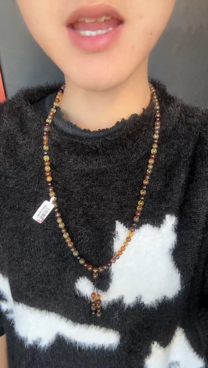 琥珀颈饰未镶嵌#42缅甸琥珀多宝108.6mm