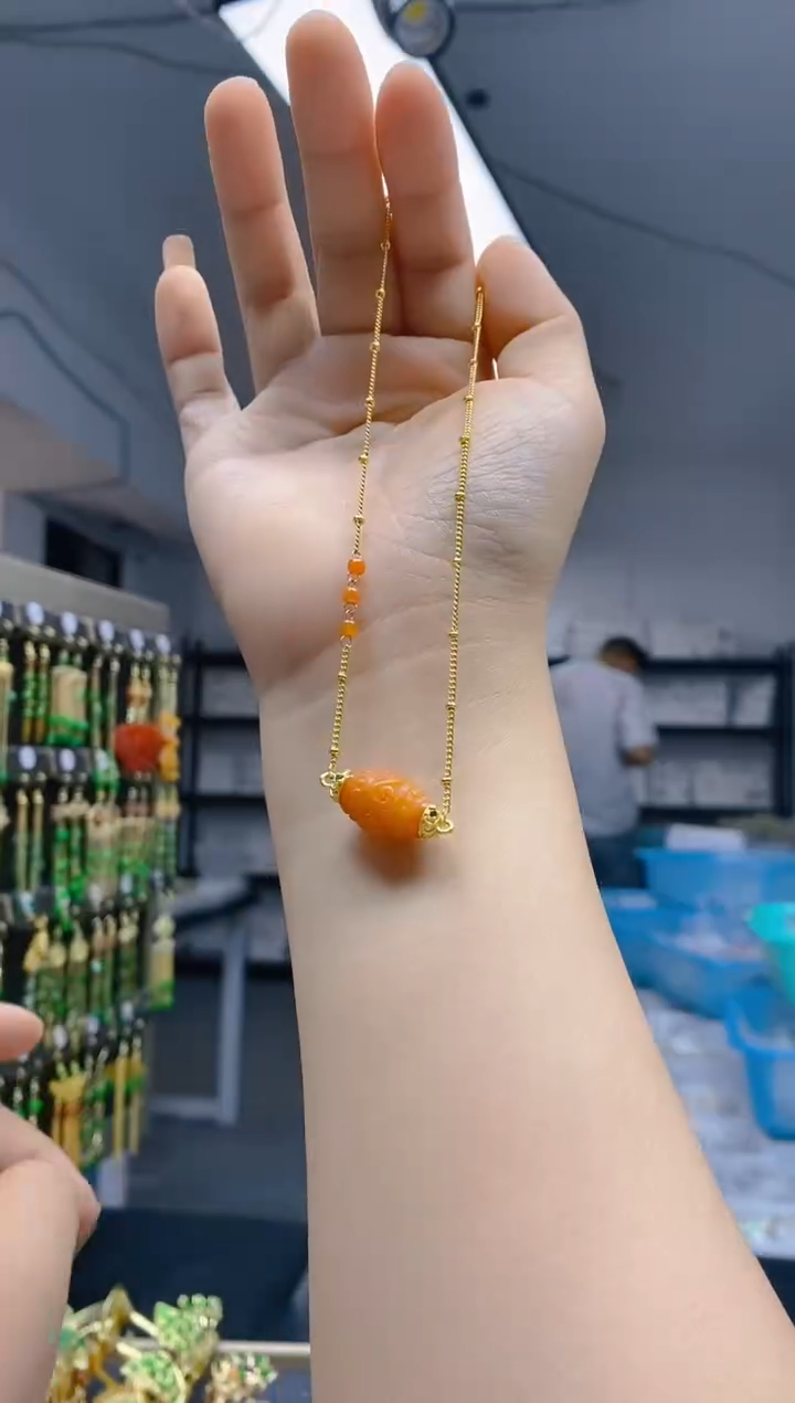 【闪购商品】翡翠耳饰合金0236翡翠锁骨链