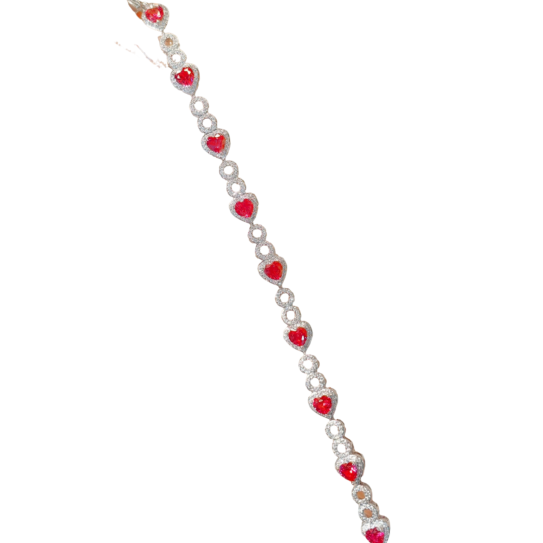 培育红宝石鸽血红手链爱心手链-培育高定L1213