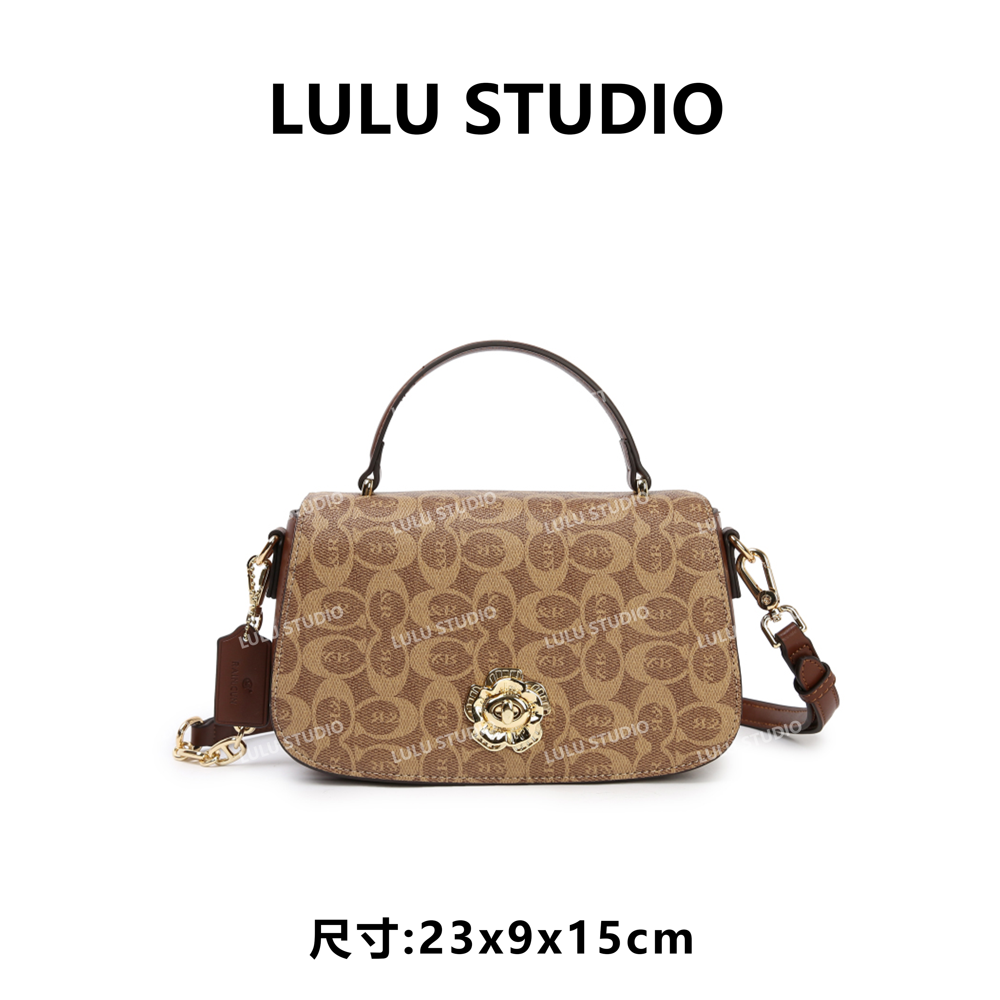 【LULU】BF-66586-咖啡色RAIN.CUN休闲时尚百搭腋下女包