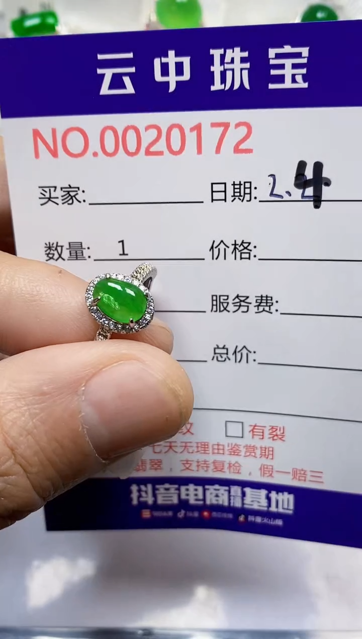【闪购商品】翡翠戒指银S925镶嵌/0172