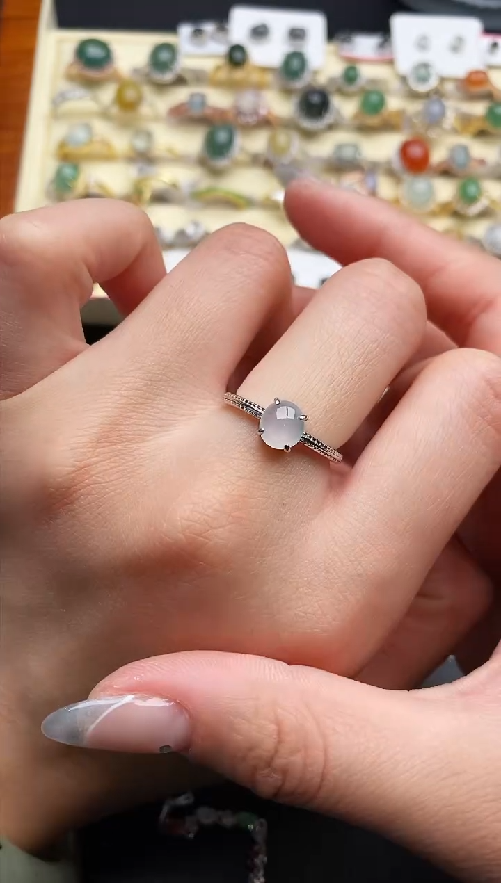 【闪购商品】翡翠戒指银S925镶嵌111111111+9