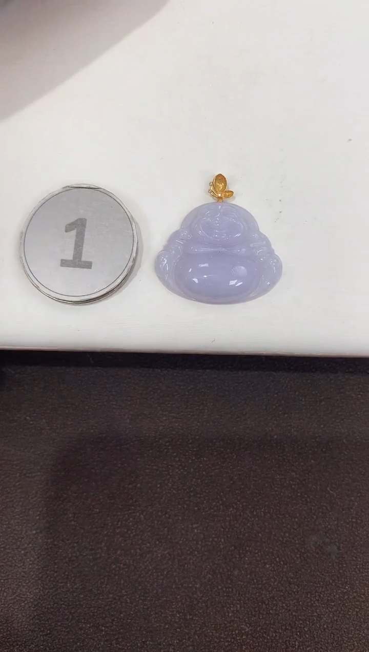 颈饰18K金镶嵌翡翠天然缅甸A货翡翠