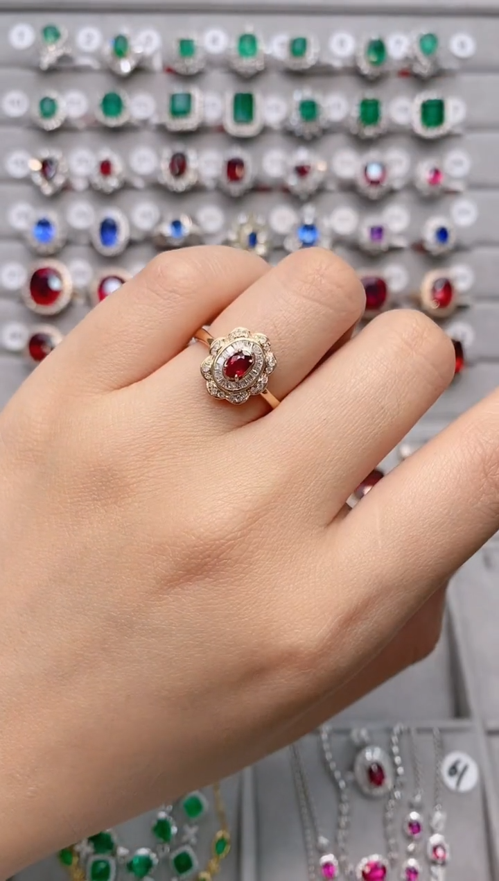 【闪购商品】红宝石18K金戒指18K金镶嵌·