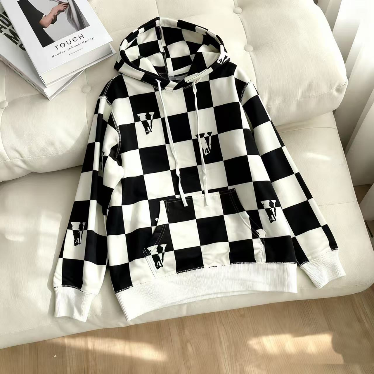 棋盘格休闲卫衣2510261944