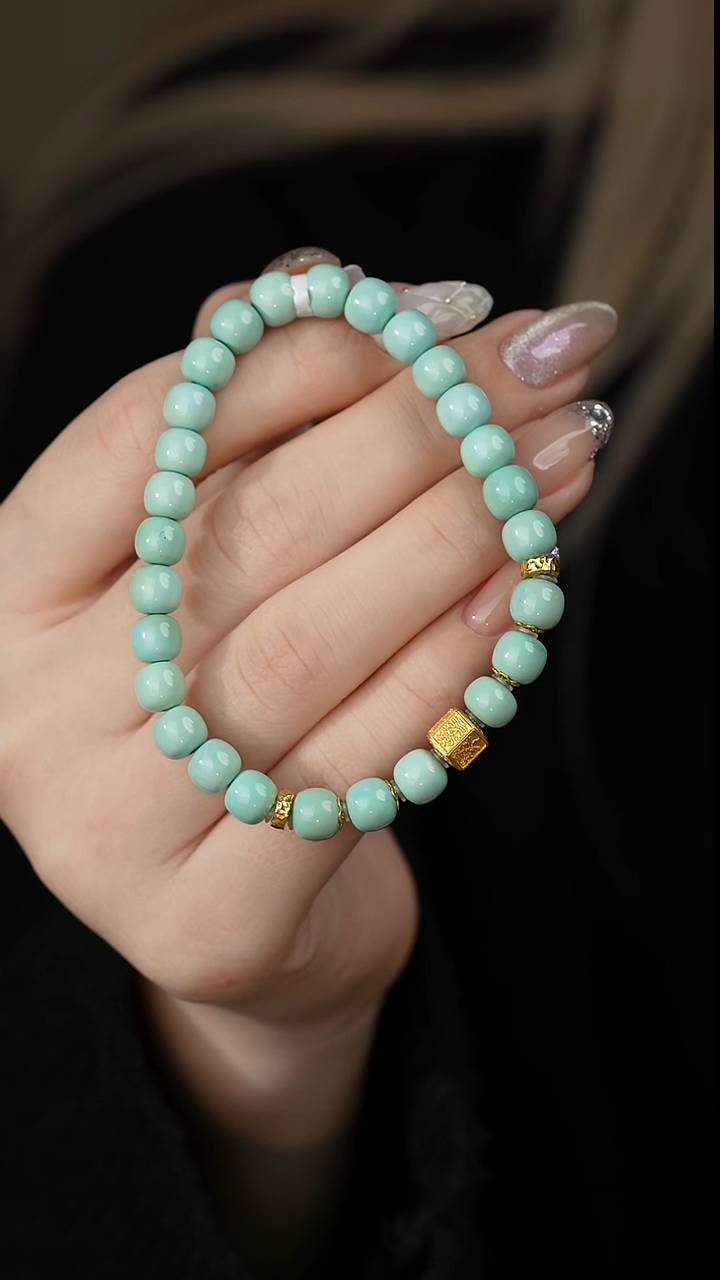 【闪购商品】绿松石单圈18K金镶嵌N22（多样性发一件）6mm+