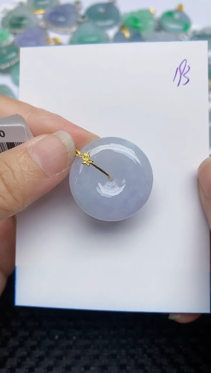 翡翠18K金镶嵌颈饰天然A货翡翠 193