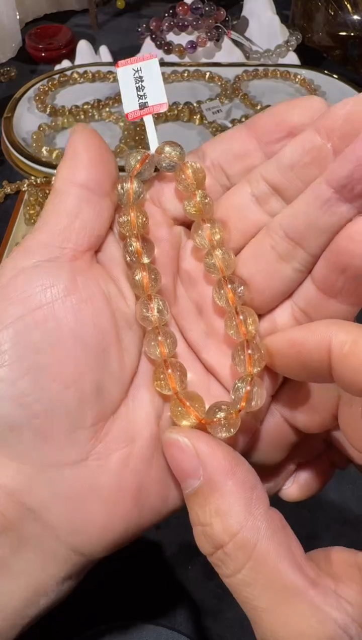 未镶嵌手串发晶SJ-554金发晶