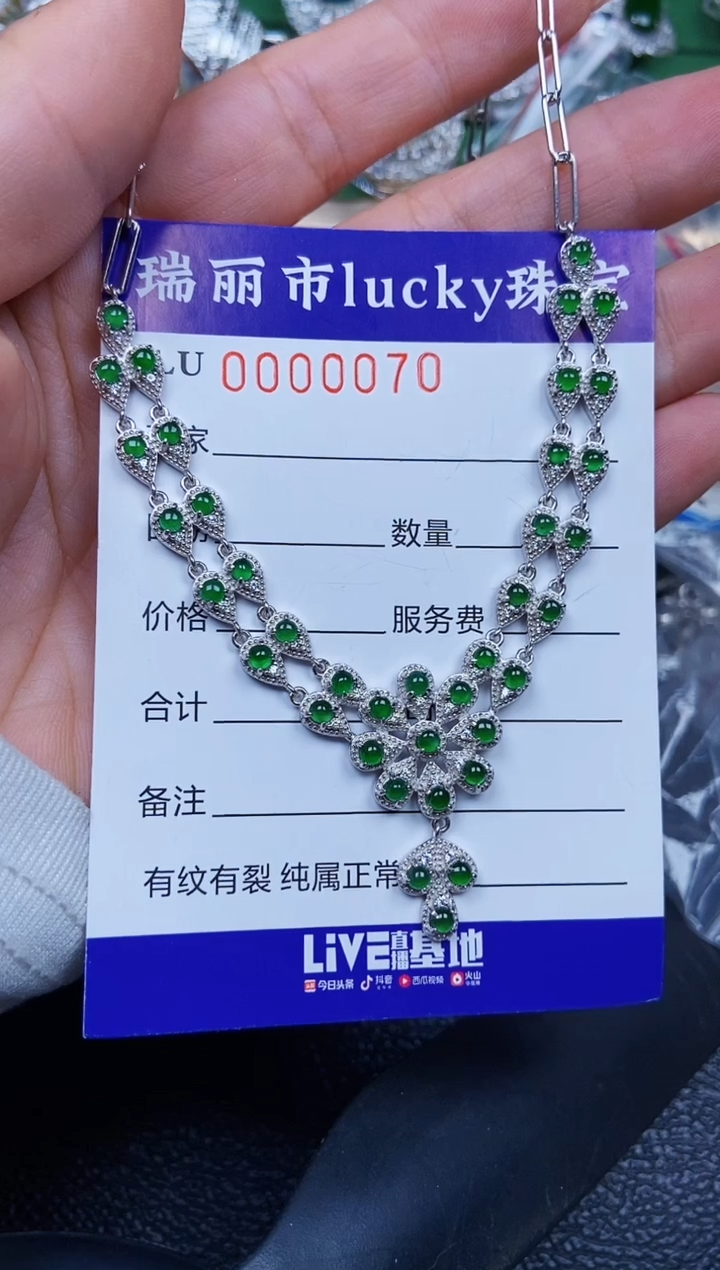 【闪购商品】翡翠颈饰银S925镶嵌0070