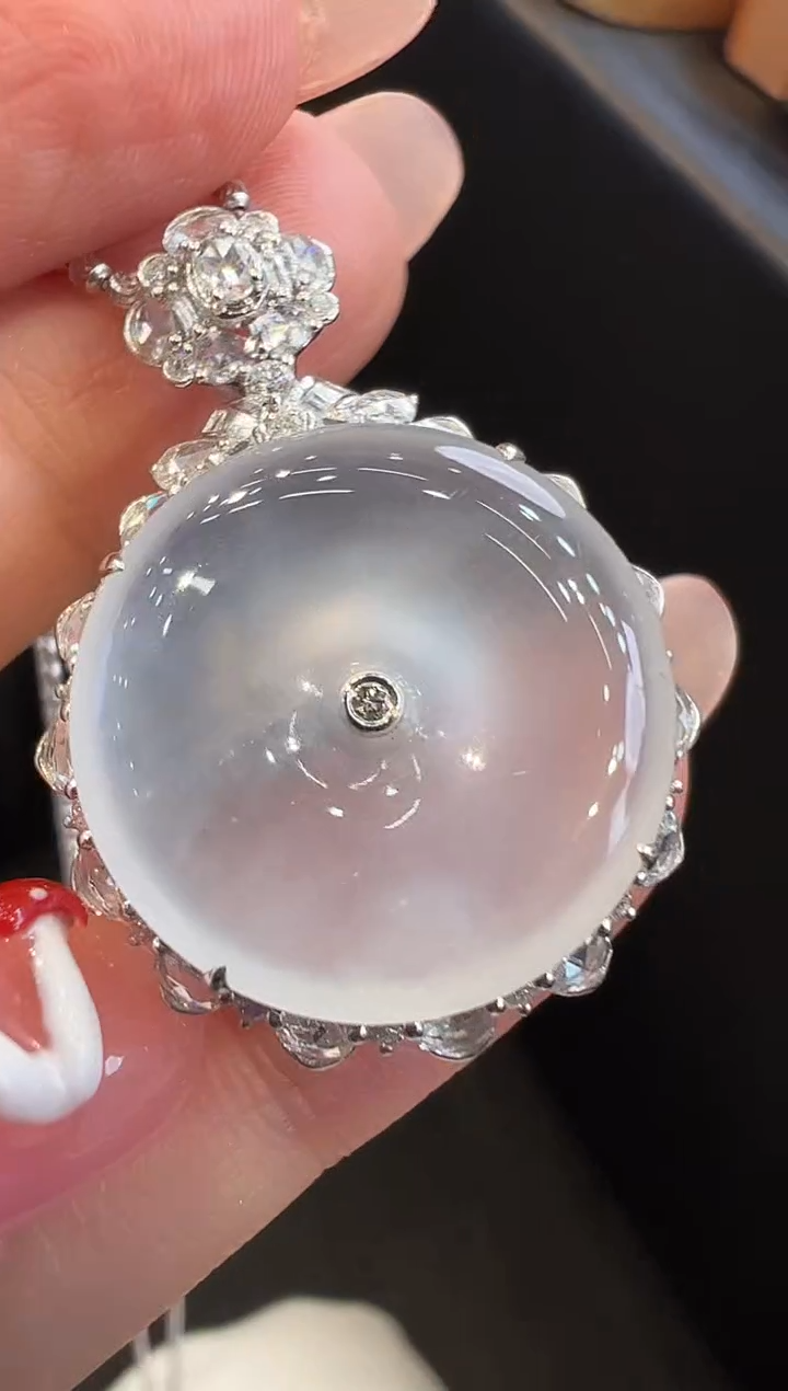 吊坠(不含链)18K金镶嵌翡翠吊坠