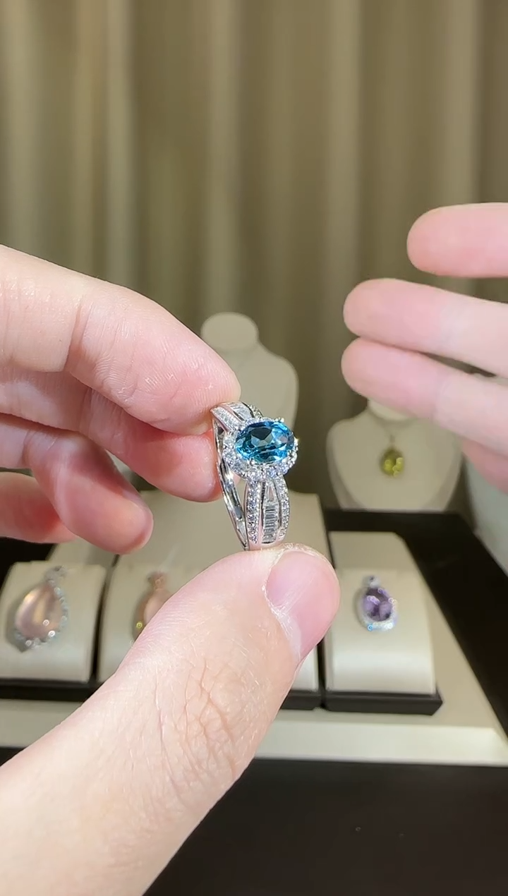 【闪购商品】托帕石戒指银S925镶嵌设计款