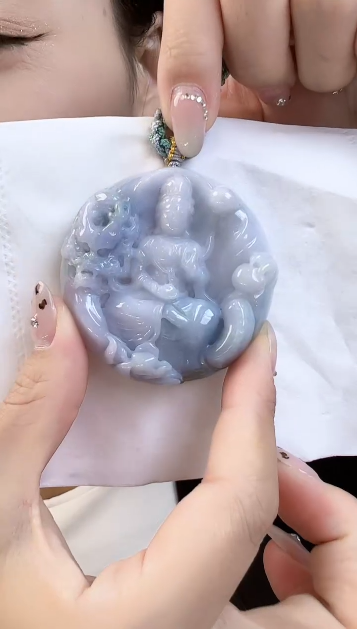 吊坠(不含链)未镶嵌翡翠文殊菩萨守护神（送绳）