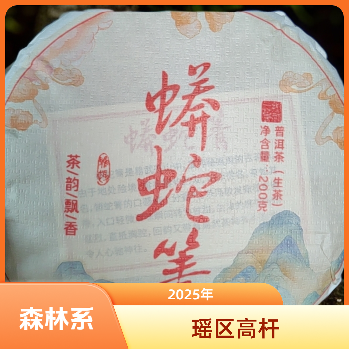 2025年 蟒蛇箐古树高杆 200g/饼  普洱生茶（易武茶区）