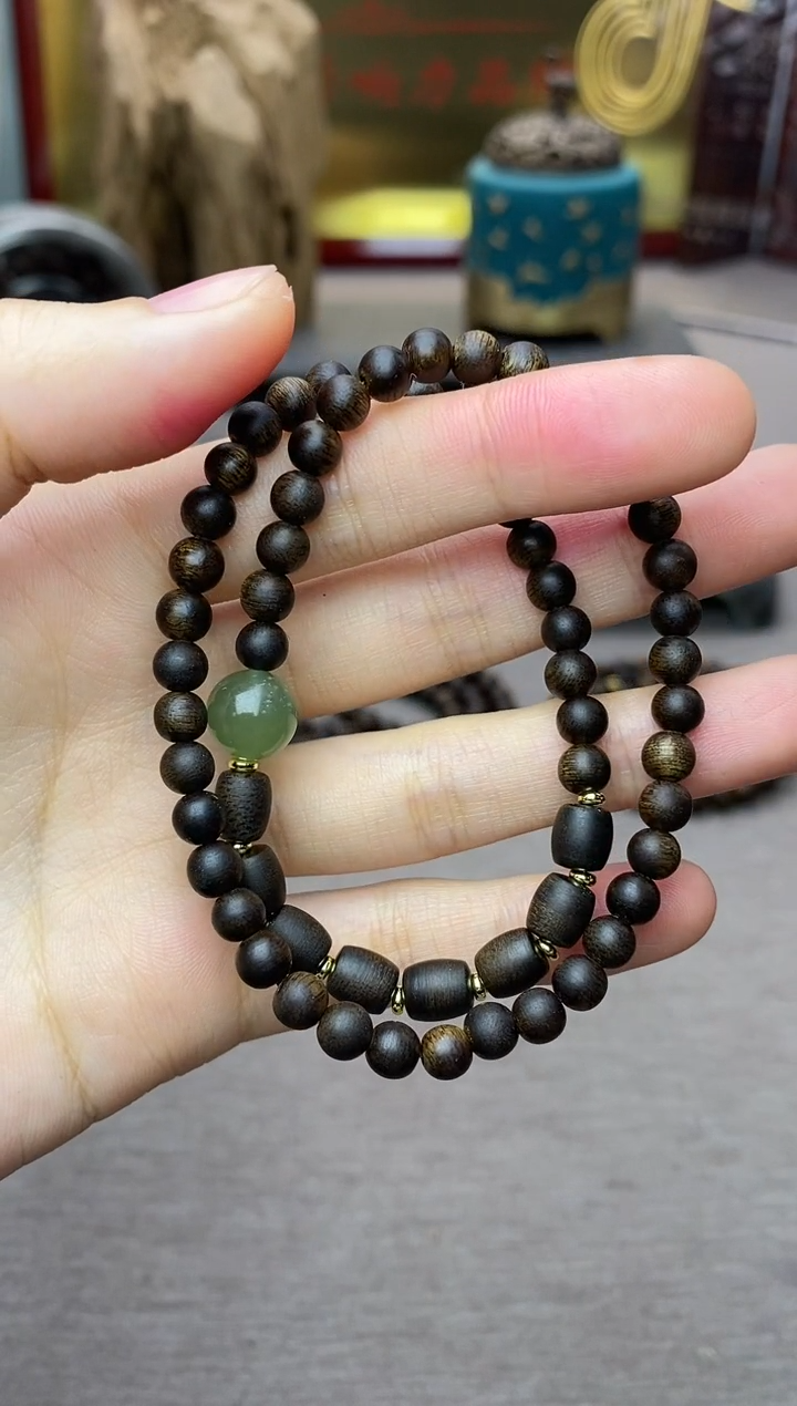 【闪购商品】沉香手串顺化紫棋05+白棋8颗 双圈沉水