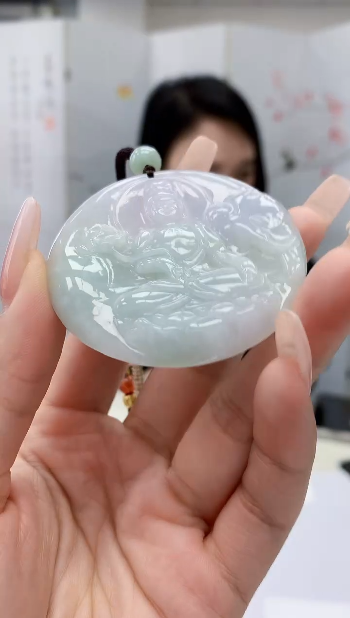 【闪购商品】定制翡翠未镶嵌3123lr-毛货挂件73