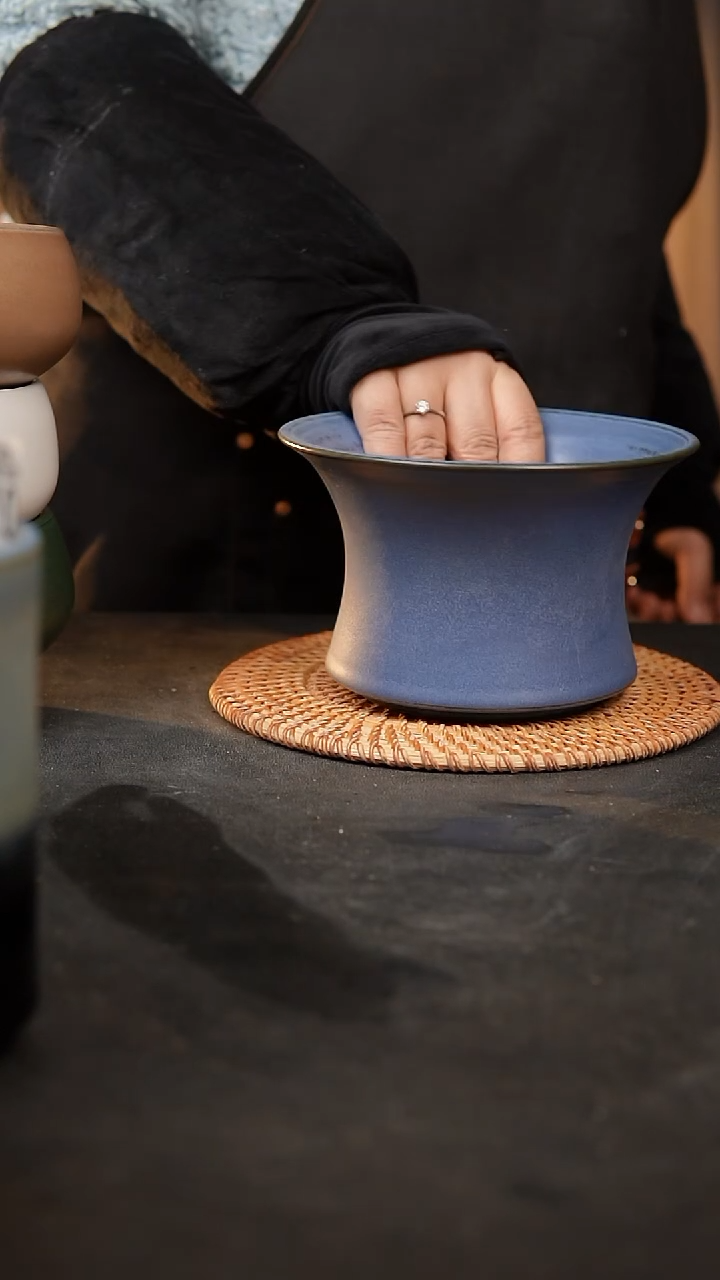 【闪购商品】瓷片泥泥手工花盆口14高11