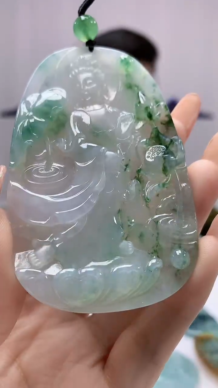 【闪购商品】定制翡翠未镶嵌4917DD-毛货挂件131
