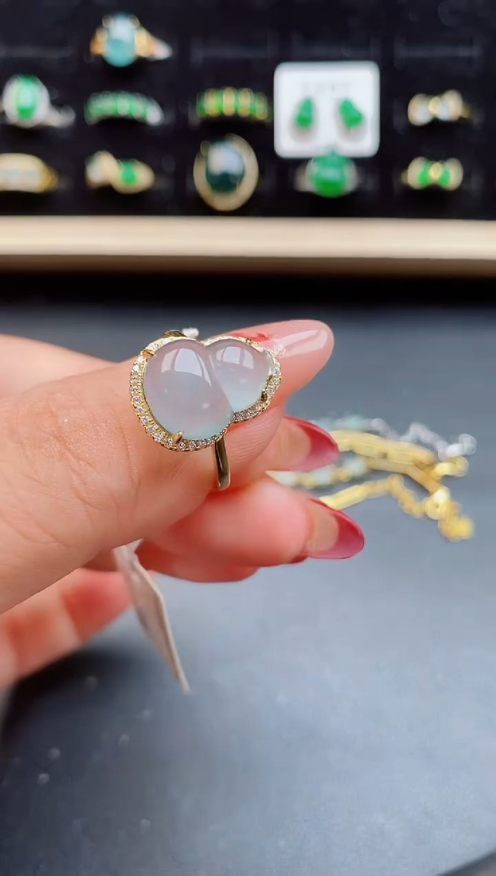 【闪购商品】翡翠戒指银S925镶嵌12121